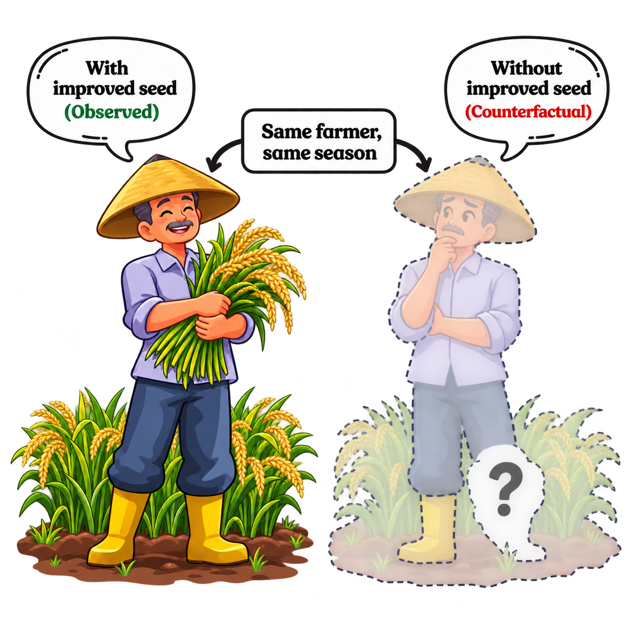 The missing comparison: the counterfactual