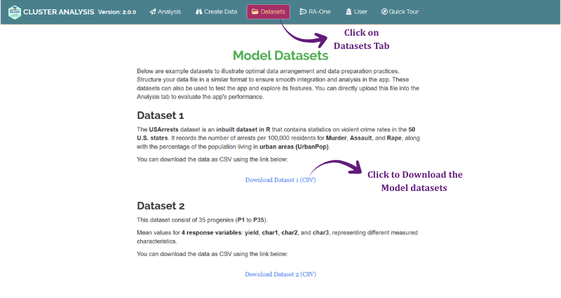 Download model datasets within RAISINS