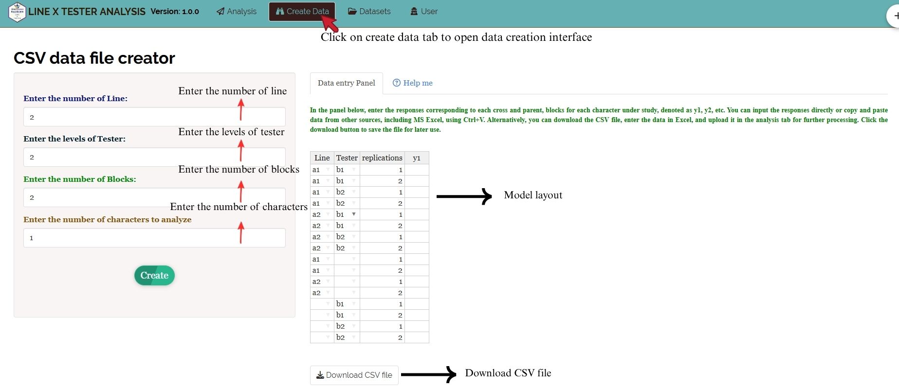 Illustrating how to create a dataset