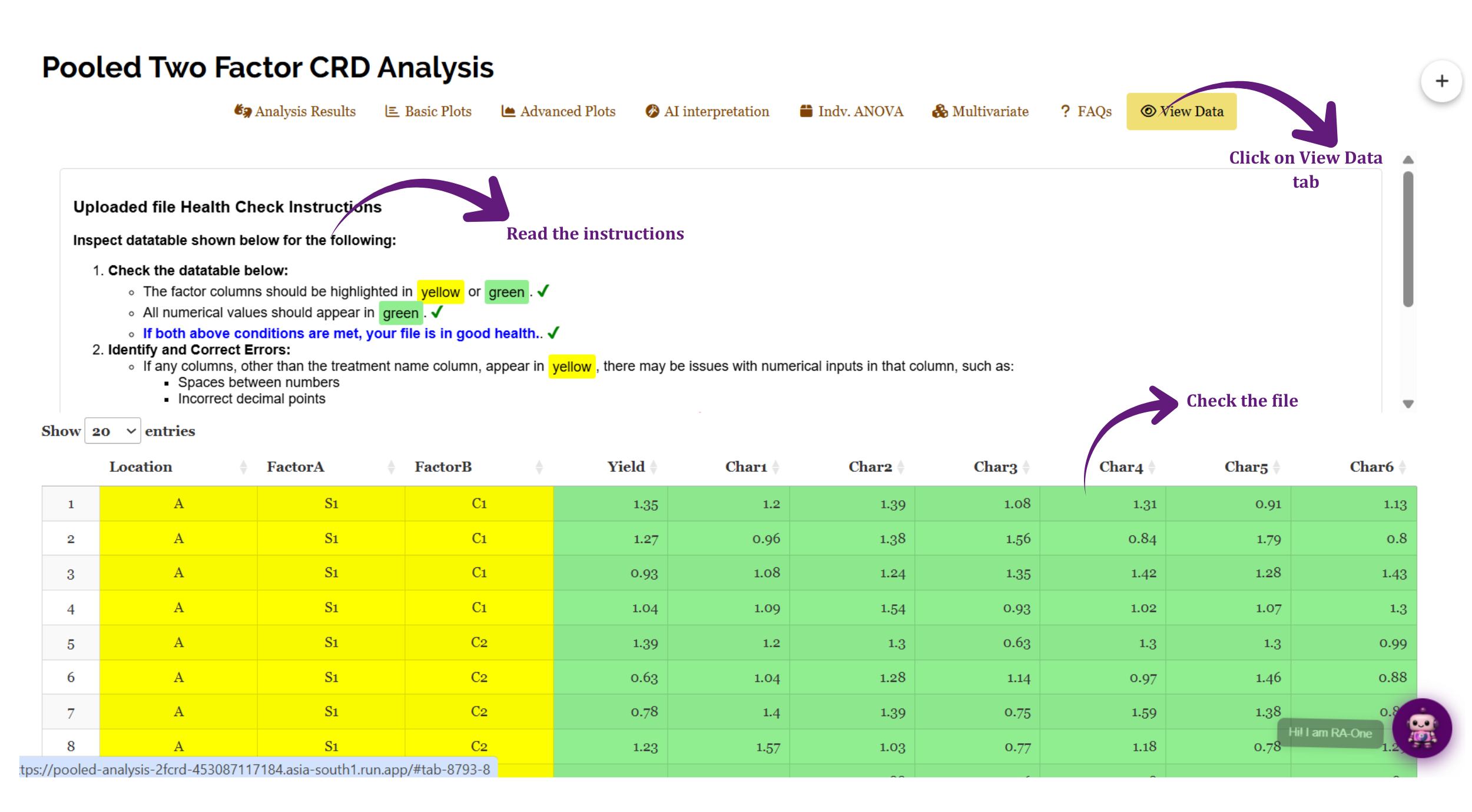 View data